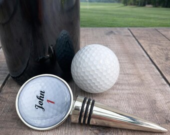 Personalised Golf Ball Bottle Stopper - Sports Wine Gift