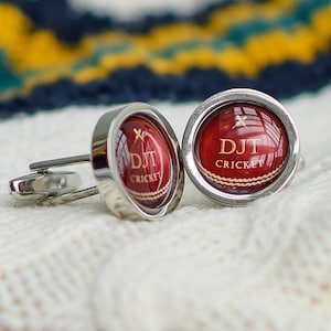 Personalisierte Cricket Ball Manschettenknöpfe - Cricket Geschenk - Cricket Manschettenknöpfe