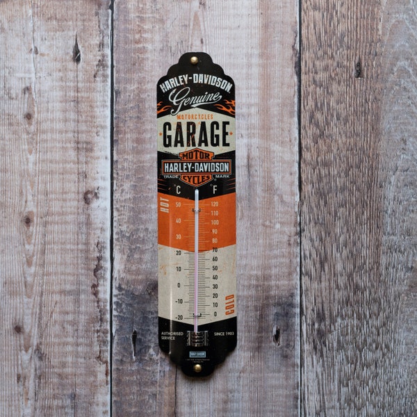 Harley Davidson Motorbike Garage Thermometer - Gift for him - motorbike Gift - Mens den gift