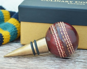 Vintage Cricket Ball Bottle Stopper - cricket gift - birthday gift