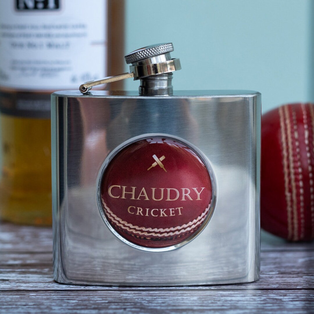Personalised Cricket Gift Cricket Ball Hip Flask Etsy