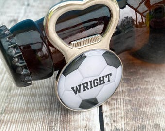 Personalized Football Bottle Opener: Hand Made Gift
