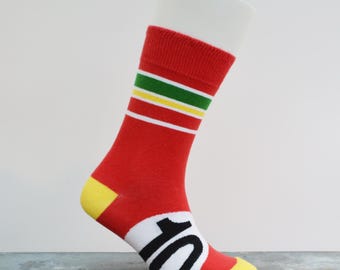 Ferrari Inspired Red Racing Socks: No 10 Motorsport Gift for Men