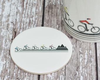 Mountain Biker ceramic Cycling coaster