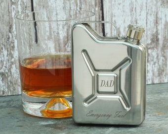 Personalized Petrol Can Hip Flask: Engraved Emergency Fuel, Car Lover Gift