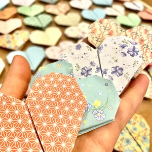 Cuori origami carta per guestbook, segnaposto, tableau, baby shower
