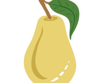 Pear SVG | Fruit SVG | Pear cut file for Cricut, Cameo Silhouette & ScanNCut | Stylised pear design dxf