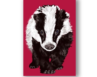 Badger Blank Greetings Card | Woodland Creatures Birthday Card | British Wildlife Notelet | Animal Thank You Card | FSC Eco Card