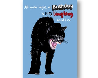 Hyena Birthday Card | Funny Greetings Card | Joke Card for Friend | Getting Older Card for Male | Age-Related Humorous Card