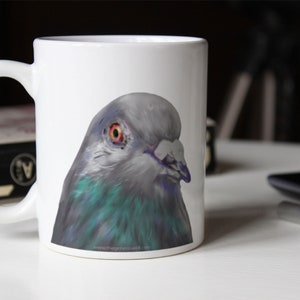 Pigeon ceramic mug | Personalised mug | Love pigeons | Pigeon fancier gift | Gift for bird lover | Racing pigeon mug | Cute pigeon mug