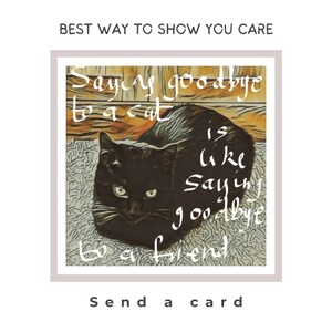 Cat Sympathy Card Pet Bereavement Greetings Card Cat Memorial Card Condolences Card Cat Loss Card Plastic Free image 3