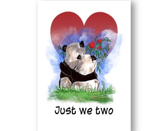 Pandas Greetings Card | Bear Valentine’s Card | Cute Animal Anniversary Card | Love Note Card | Plastic Free | Recyclable Materials