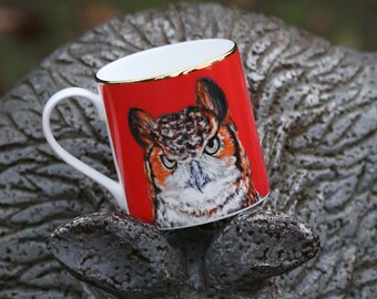 Owl British Bone China Mug | Funny Bird Present for Wife/Husband | Owl Lover Birthday Gift | Nature Lover Gift | Owl Tea or Coffee Mug