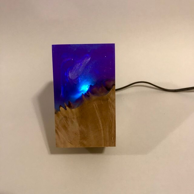 LED Glow/Black Light Night Light Casted Burl Hybrid