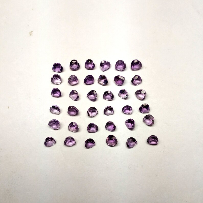Natural Amethyst Heart Cut Lot Cabochon Amethyst Amethyst 5x5 MM Purple Amethyst Amethyst Jewelry Loose Gemstone.AAA+++