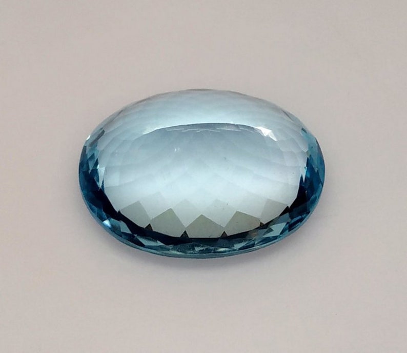 28 Cts 1 Pcs Lot Blue Topaz Oval Cut,Blue Topaz Faceted Cut Cabochon Size 22x18 MM Blue Topaz Faceted Stone,Blue Topaz Loose Gemstone.