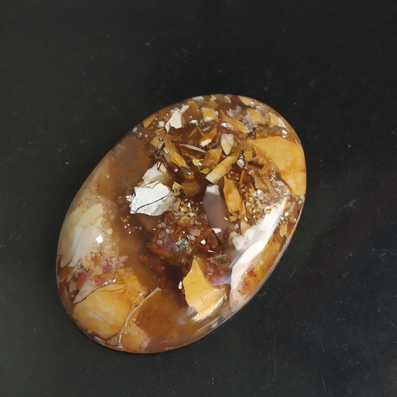 44x29x7 MM Mookaite Loose Gemstone... Mookaite Jasper Oval Cabochon Natural Designer Stone Brecciated Mookaite Jasper Stone