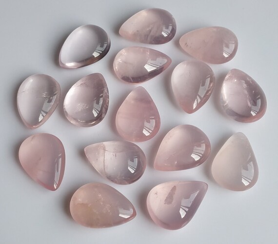 Natural Rose Quartz Oval Cabochon 7 Psc. Rose Quartz Cut Gemstone Rose Quartz Rose Cut Cabochon 14x10 mm