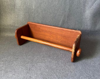 Vintage Mid Century Modern Teak Paper Towel Holder Winsome Wood, MCM Kitchen Decor, Solid Wood Wall Mount Towel Rack, Made in Thailand Boho