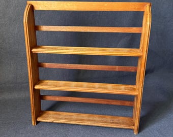 Vintage Wooden Spice Rack Wall Hanging Display Shelf 3 Tier Rustic Country Farmhouse Cottagecore Kitchen Storage Apothecary Cabinet Organize