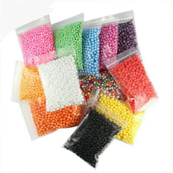 Slime Beads 12 Bag Colorful Styrofoam Foam Balls For Slime Etsy