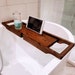 Expandable 70cm-105cm Wooden Bath Rack Caddy Bridge Bath Board Tablet Phone  Dark Walnut Bath Tray