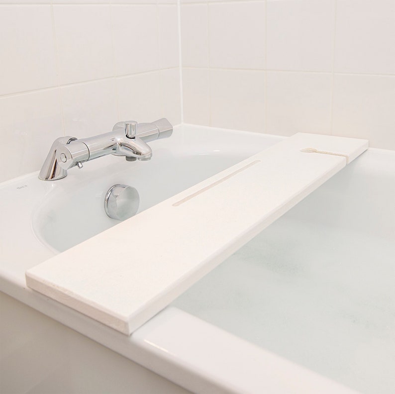 White Bath Rack Over the Bathtub Storage Caddy Wooden Bath Etsy Canada