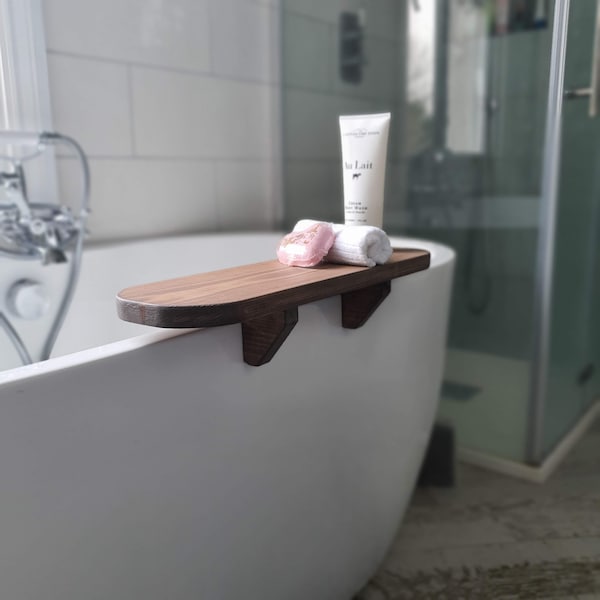 Wooden One Side Bath Caddy Bath Tray Bath Rack Bath Board One Rim Attaching Sides Bath Shelf Bath Tub Side Tray