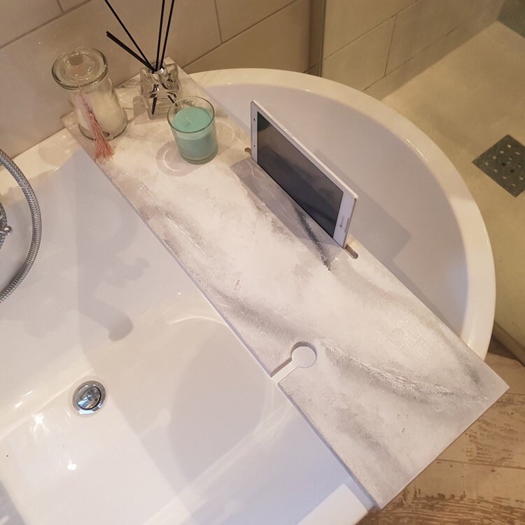 Dreamy Marble Effect Wooden Bath Rack Extra Wide Bath Board Etsy UK