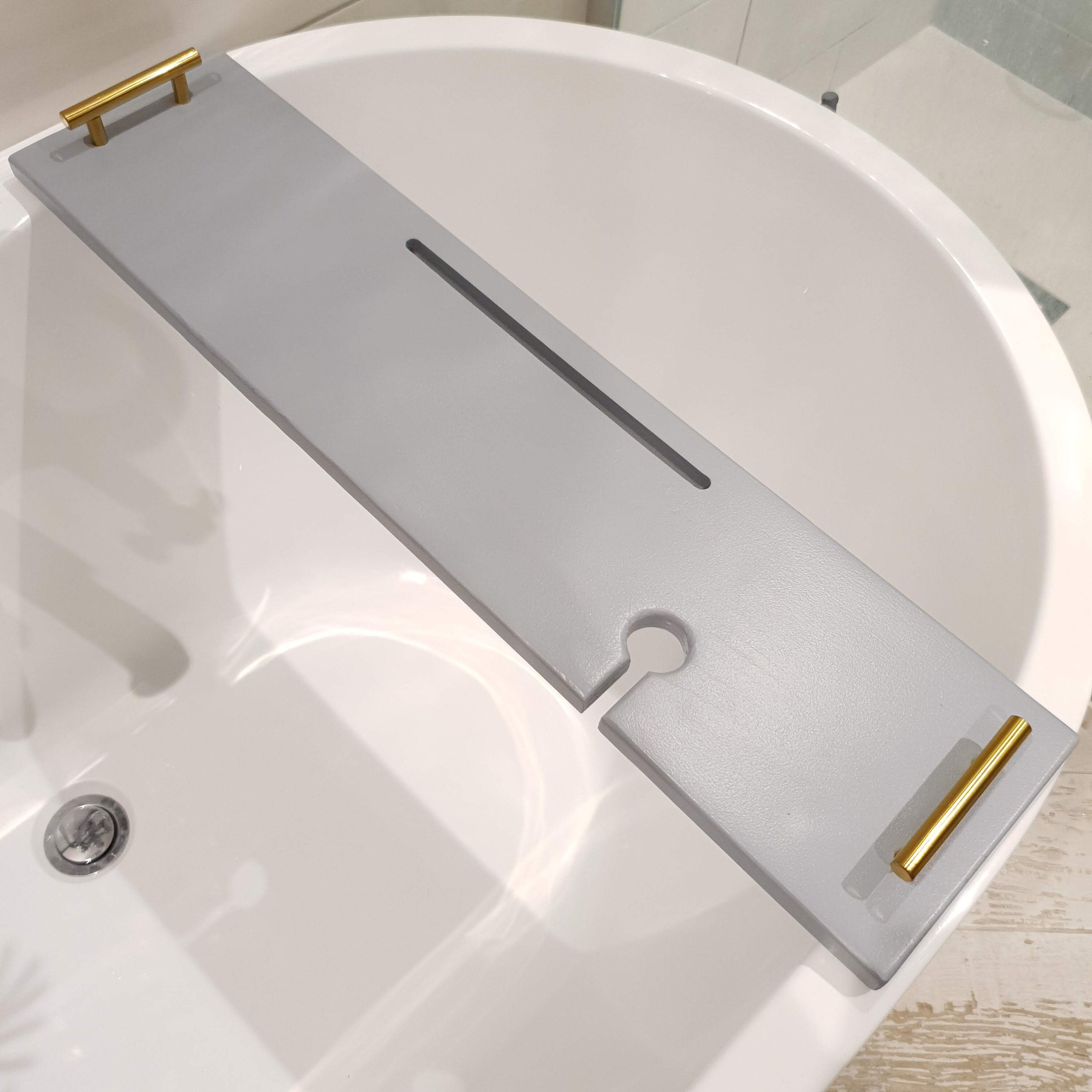 Grey Bath Rack Over the Bath Storage Tray With Gold Brushed Etsy UK