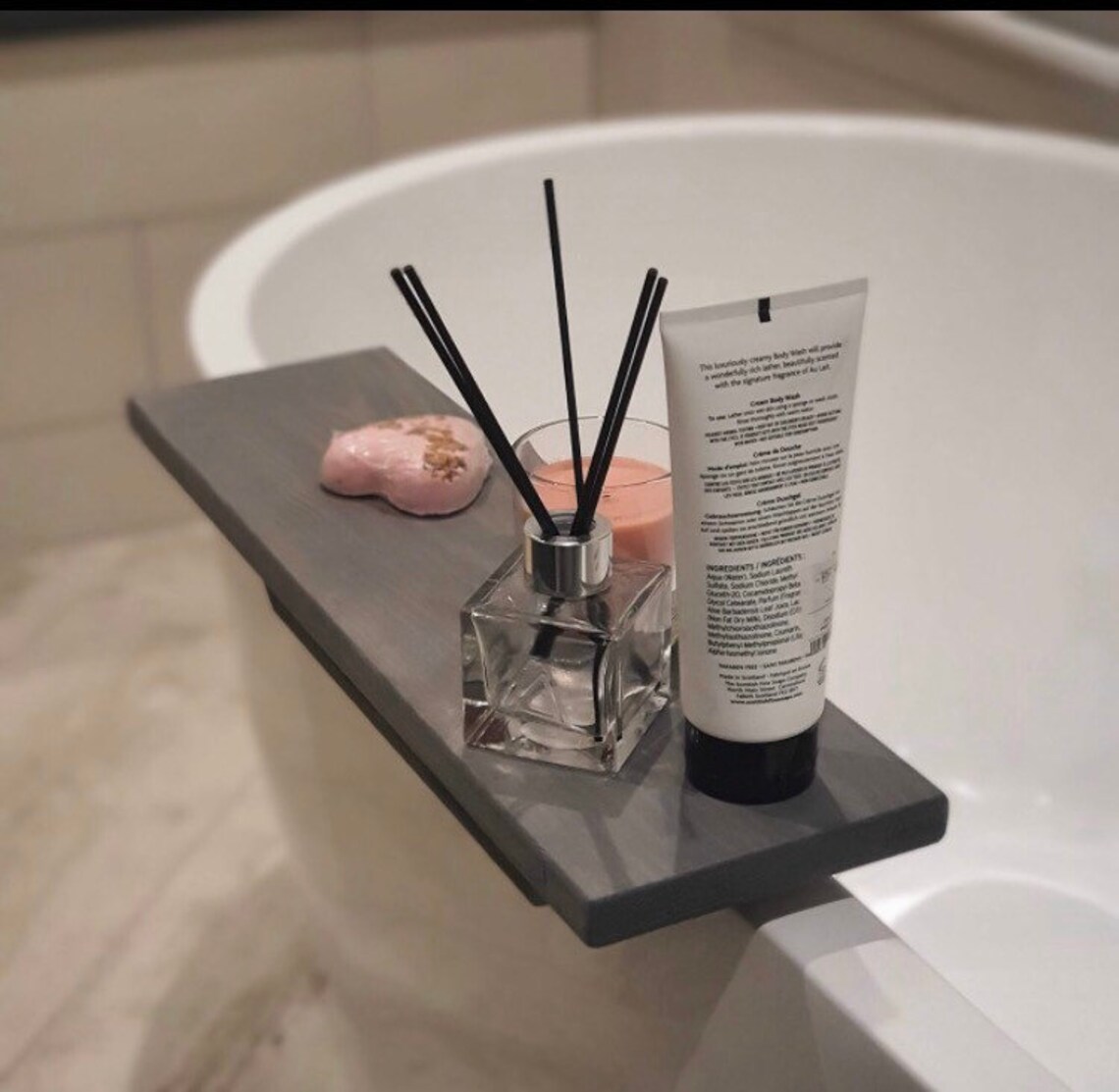 Wooden One Side Bath Caddy Bath Tray Bath Rack Bath Board One - Etsy