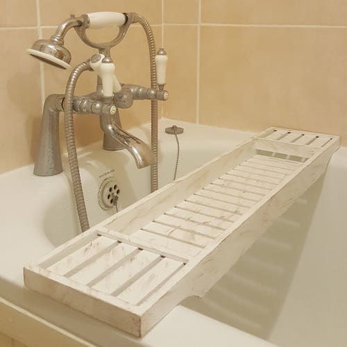 Black Solid Wooden Handmade Bath Tray Bathtub Rack Bridge Etsy