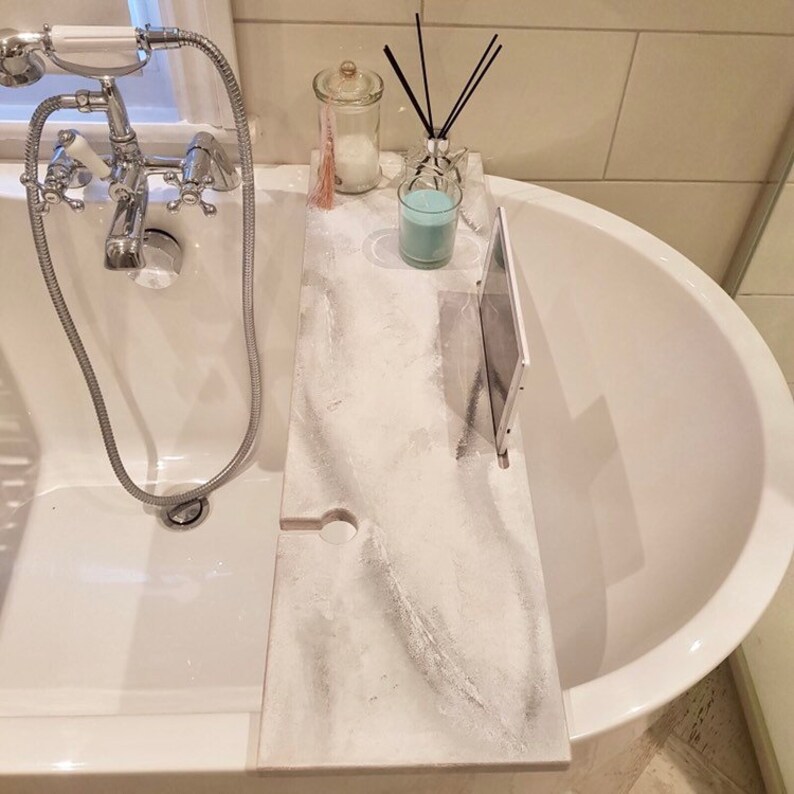 Dreamy Marble Effect Wooden Bath Rack Extra Wide Bath Board Etsy UK