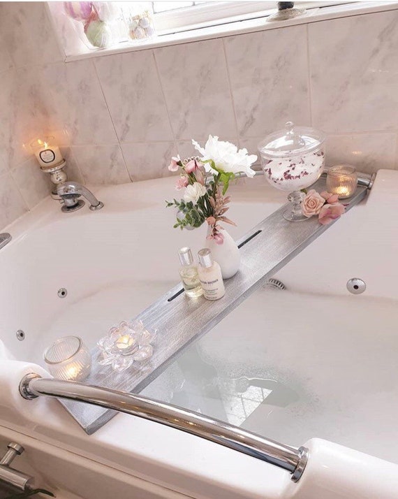 Acrylic Bathtub Tray Clear Bathroom Storage Shelf