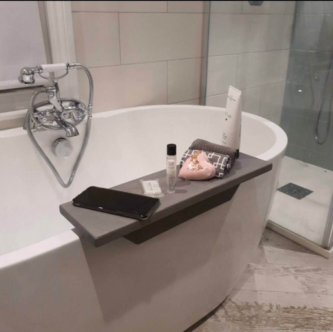 Wooden One Side Bath Caddy Bath Tray Bath Rack Bath Board One - Etsy