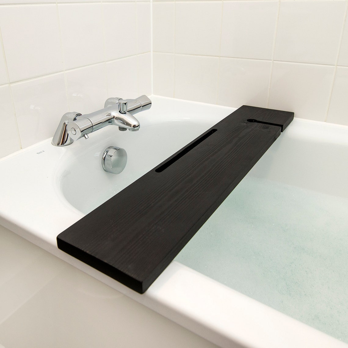 Black Solid Wooden Handmade Bath Tray BathTub Rack Bridge Etsy