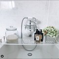 Luxury Plexiglas Transparent Bath Rack Lucite Bath Tray Bath Board Ghost Bathroom Storage Caddy Shelf Acrylic With Handles