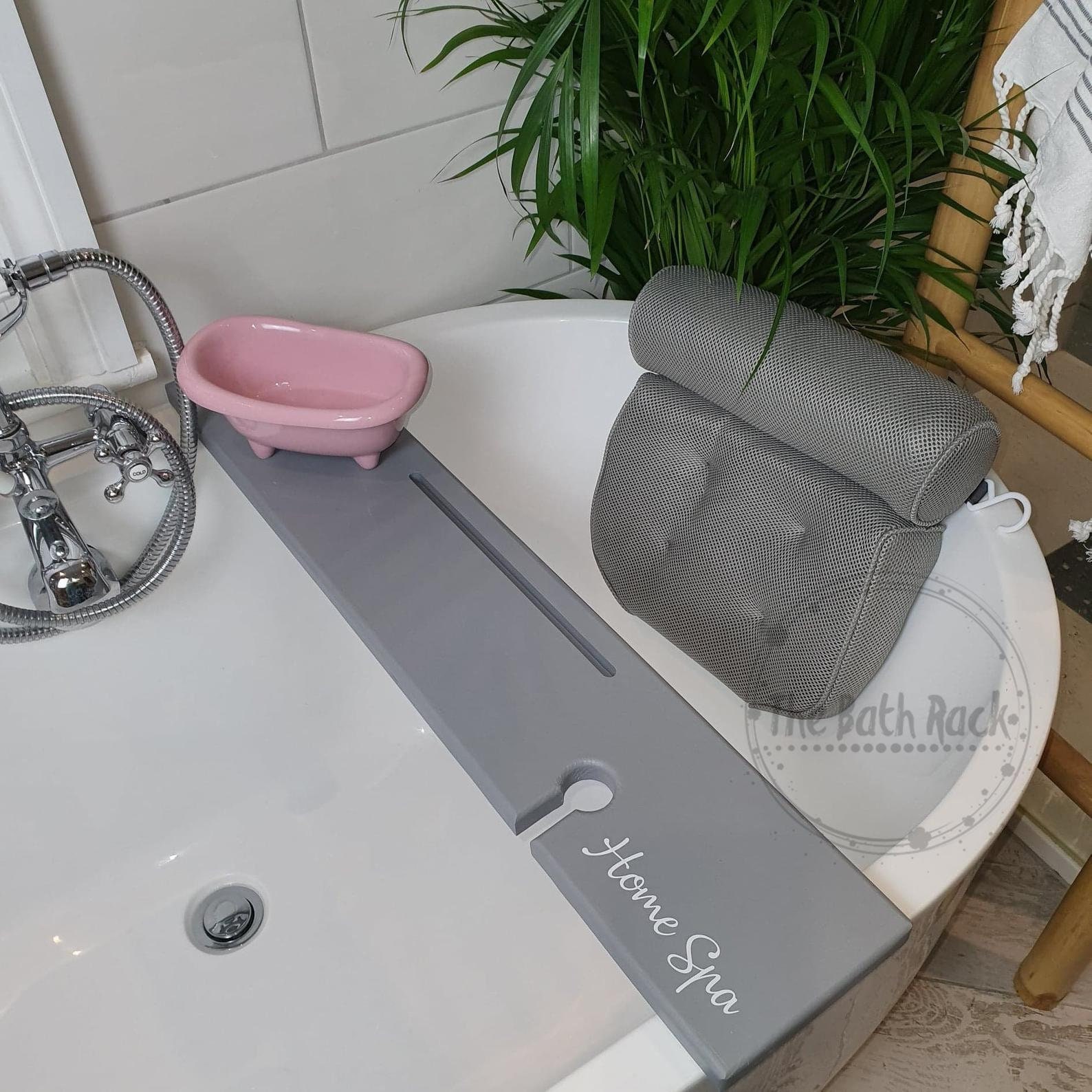 Wooden Grey Marble Effect Bath Rack Caddy Bath Tray Bath Board Etsy