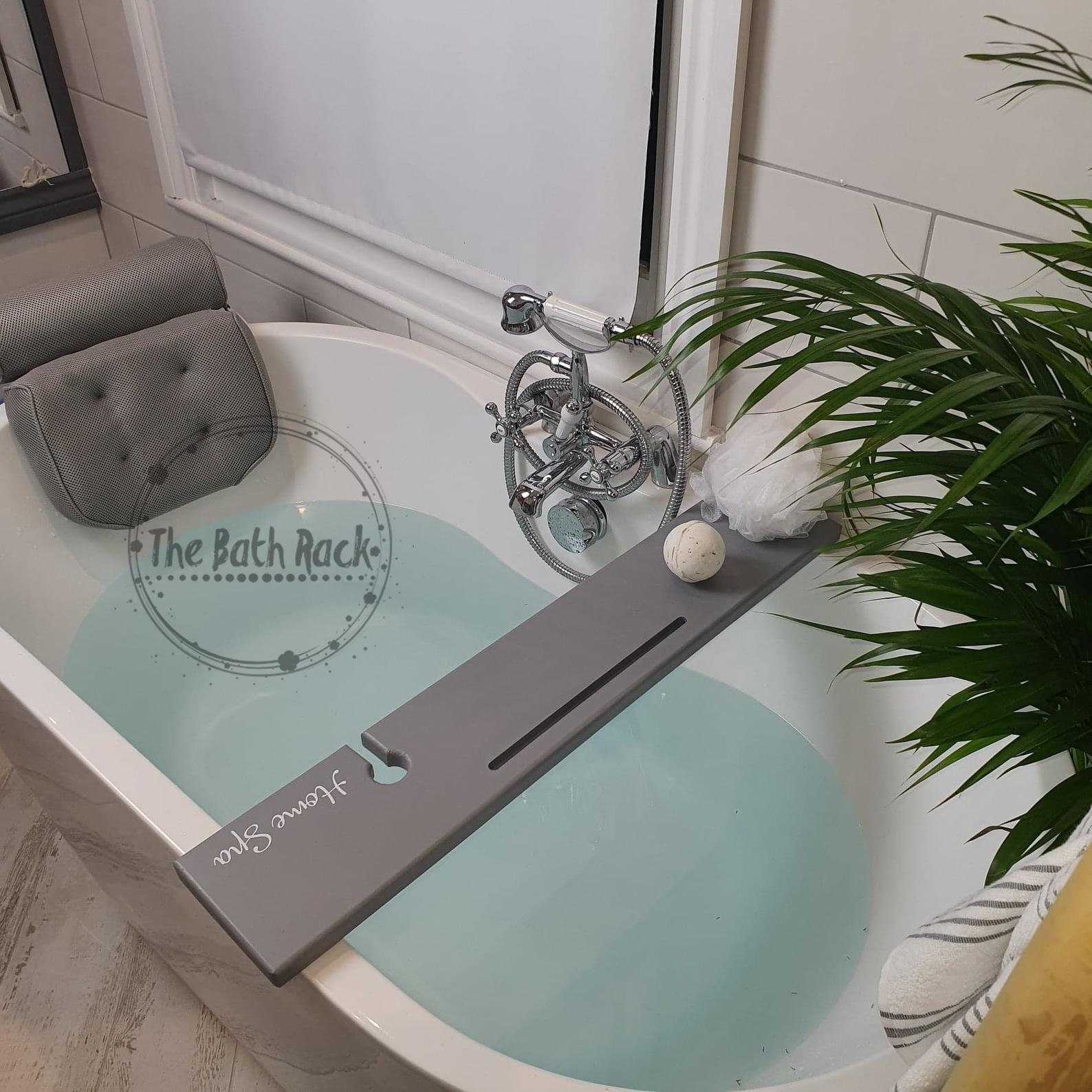 Wooden Grey Marble Effect Bath Rack Caddy Bath Tray Bath Board Etsy