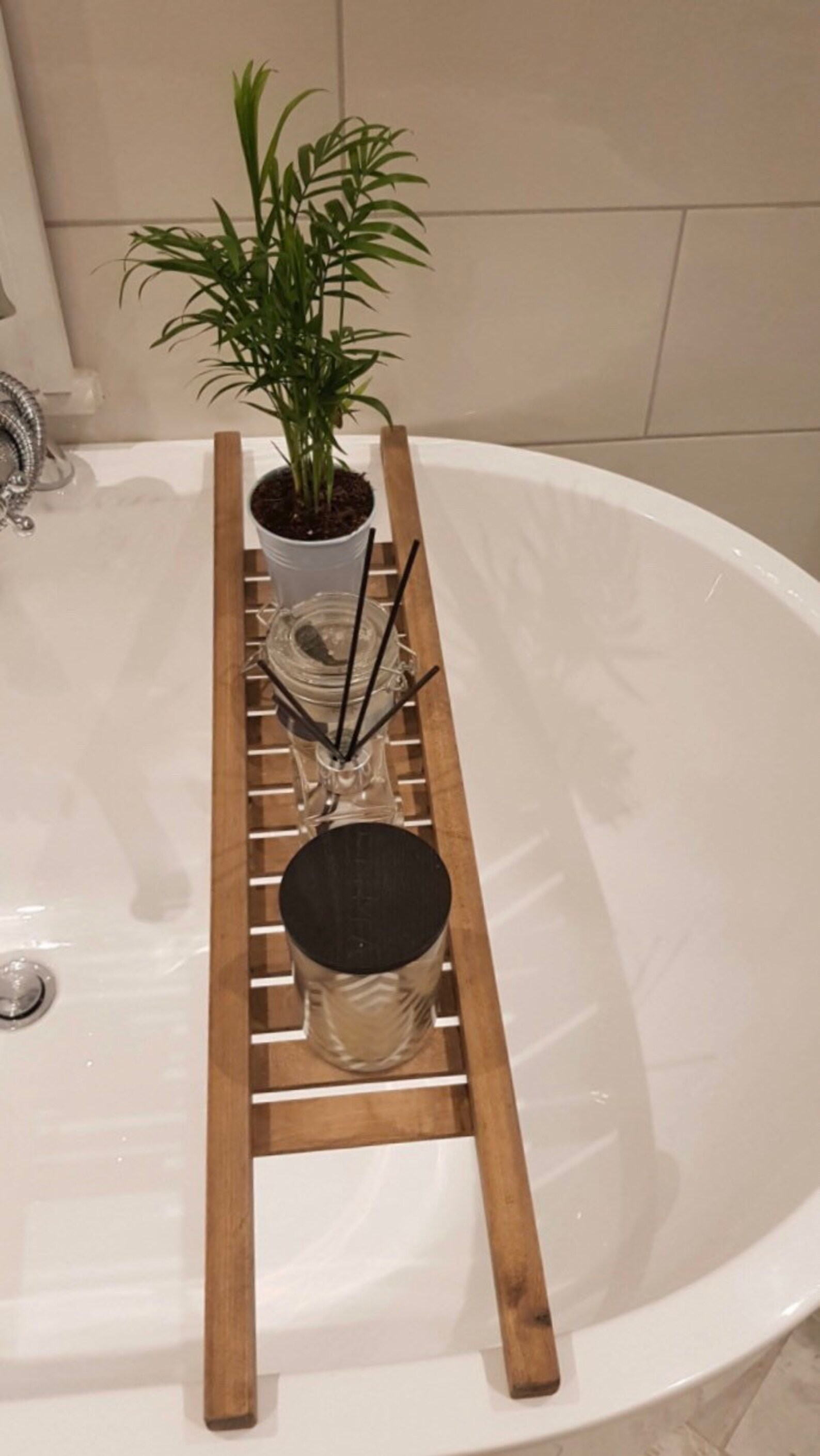 American Walnut Wooden Bath Rack Grid Over the Bath Tub Etsy UK