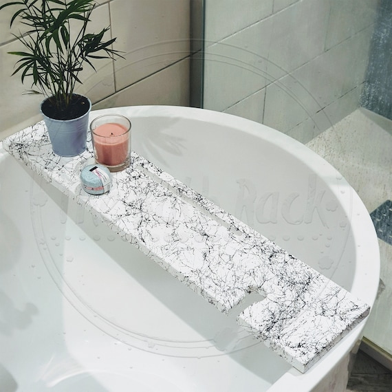 Clear Acrylic Bathtub Caddy Tray with Raised Edge