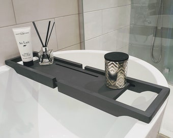 Wooden One Side Bath Caddy Bath Tray Bath Rack Bath Board One Rim Attaching  Sides Bath Shelf Bath Tub Side Tray 