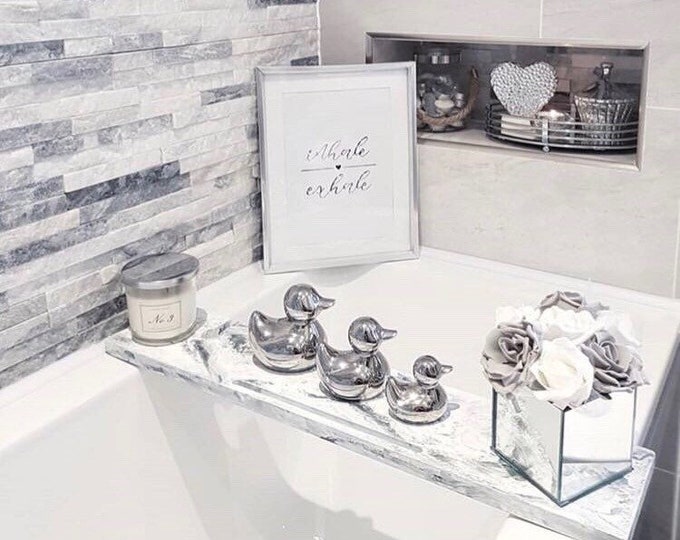 Dreamy Marble Effect Hand Painted Bath Rack Bath Tub Caddy Etsy UK