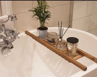 American Walnut Wooden Bath Rack Grid Over The Bath Tub Storage Tray Bath Board Bath Caddy