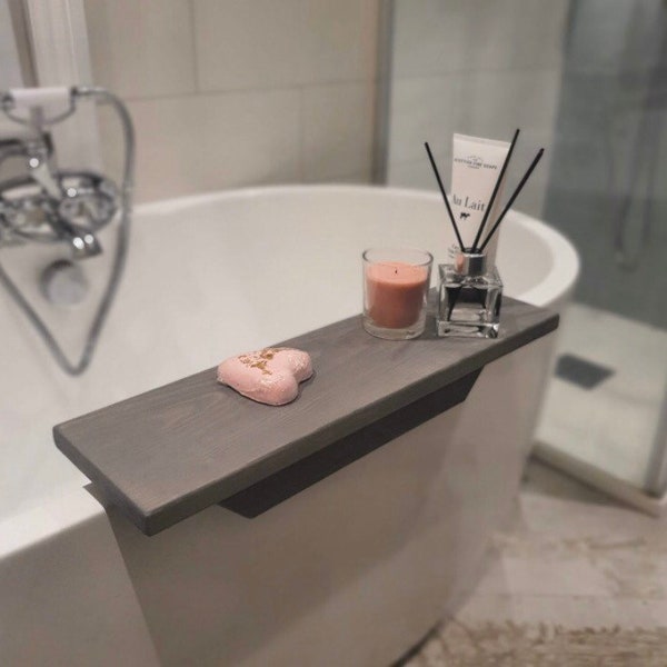 Houten One Side Bath Caddy Bad tray Bad Rack Bath Board One Rim Bevestigende Zijkanten Badplank Bad Side Tray