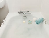 Acrylic Transparent See Trough Bath Rack Lucite Bath Tray Bath Board Ghost Bathroom Storage Bathtub Shelf Acrylic Bath Caddy With Handles