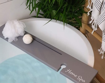 Home Spa Grey Bath Rack Over The Bath Storage Caddy Bathtub Tray Bath Board Bath Shelf