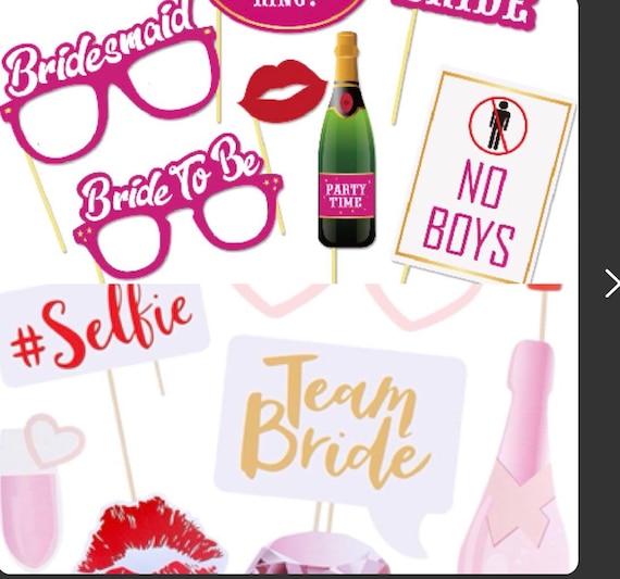 SALE 17 Pieces Bachelorette Party Photo Booth Props, Bride Tribe