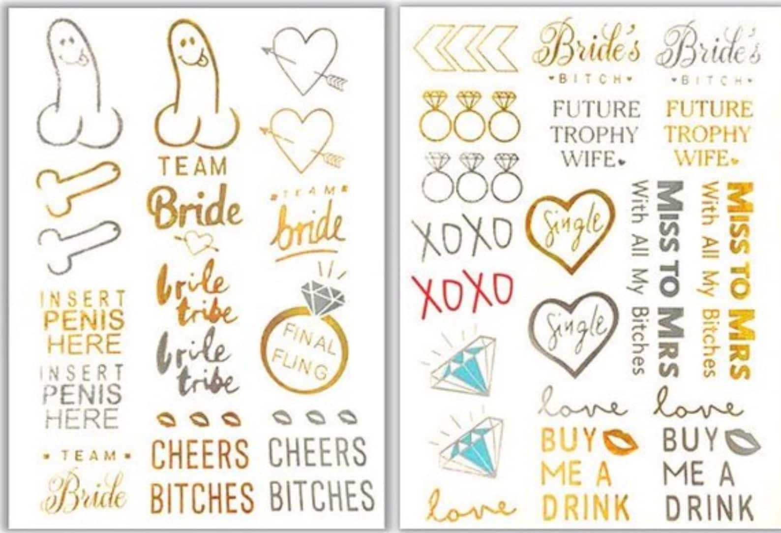 62 Bachelorette Party Tattoos Includes 24 Tattoos for Tribe Etsy
