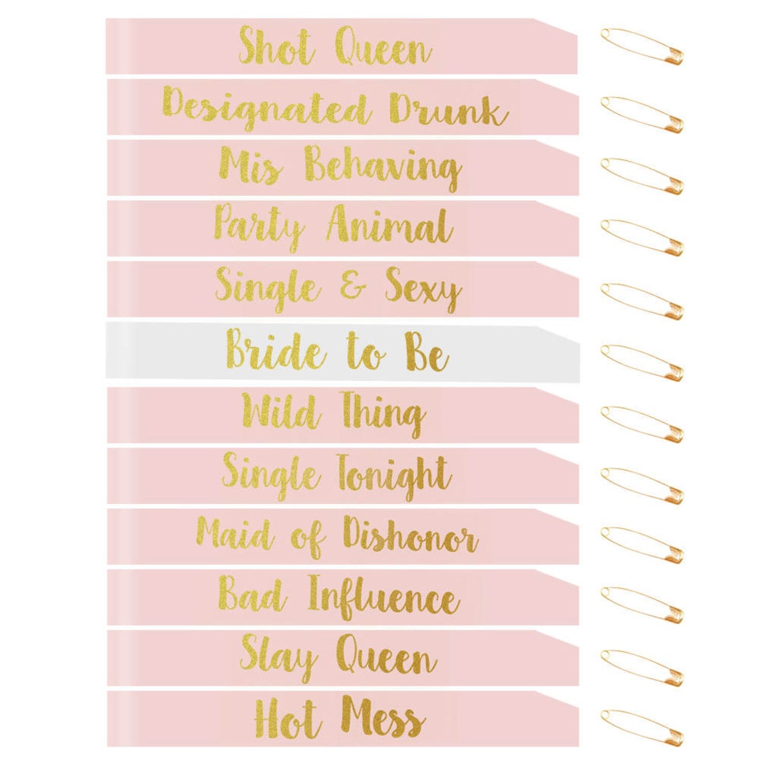 Rose Gold Bridesmaid Sash Set 12 Pack Bridesmaids Sash,team Bride Sash ...